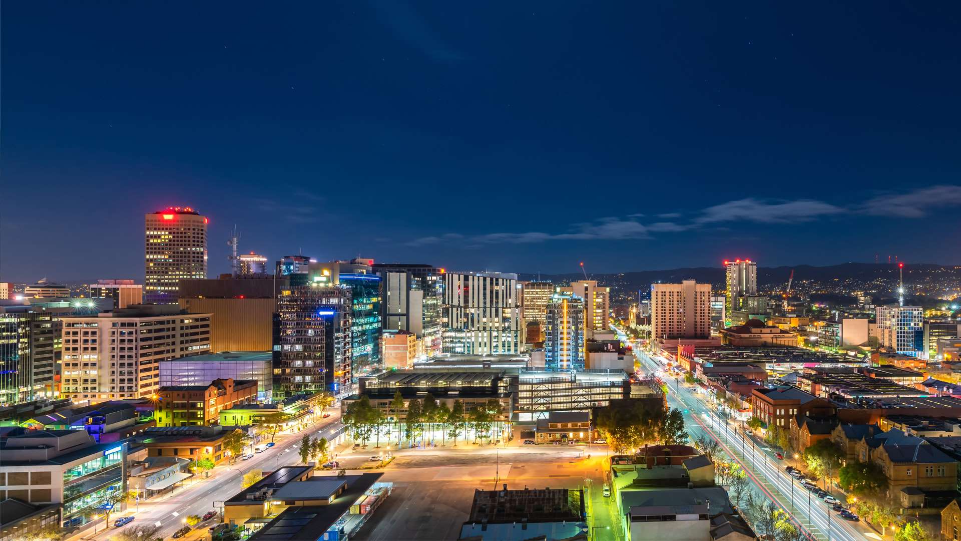 Adelaide city aerial view